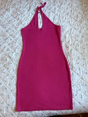 wild fable Bright Pink Ribbed Halter Tank Dress